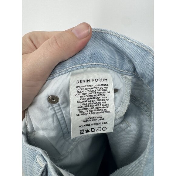 Denim Forum The Arlo High Rise Straight Jeans 28L Women's Size 26 Light Wash - Picture 5 of 12